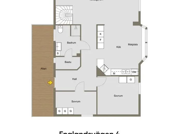 Floor plan for Englandsvägen 4