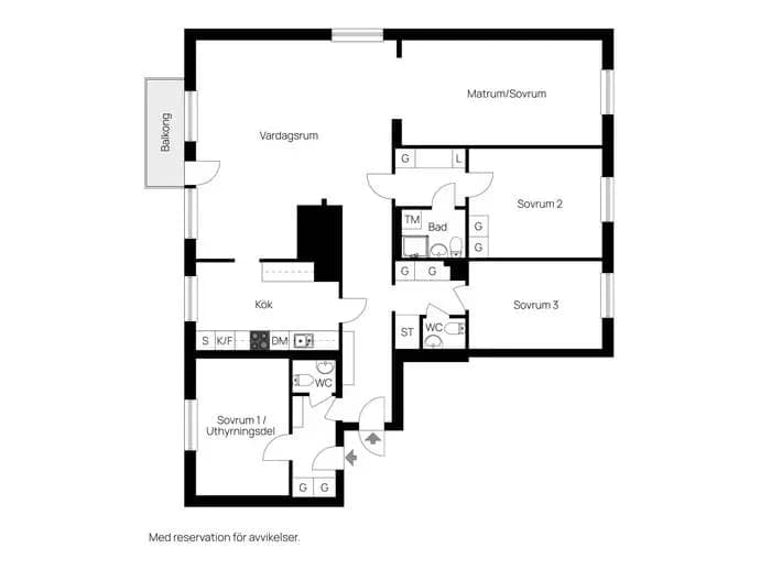 Floor plan for Storgatan 16