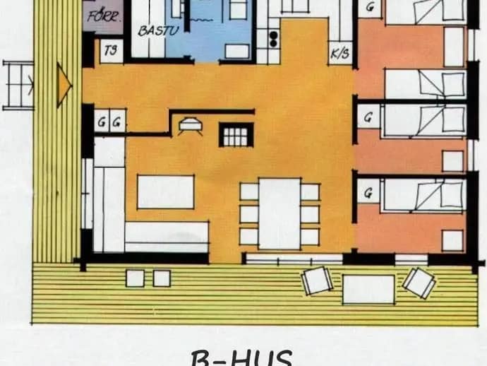 Planritning för Brf. Fjällkällan Rörosvägen 164. Vecka 17 och 18. Hus 13