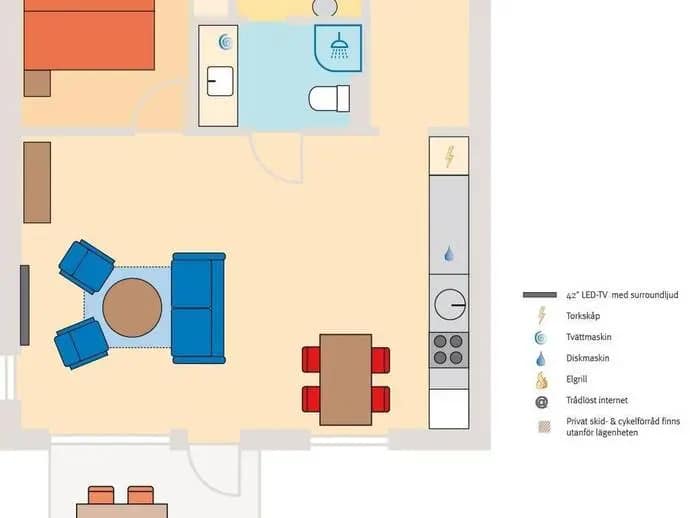 Planritning för Åre Strand  5A6 vecka 9