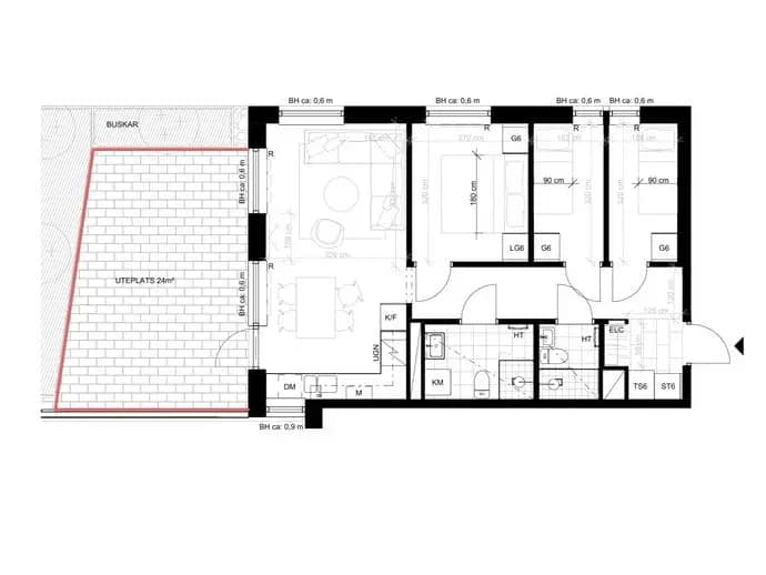 Floor plan for Kabinbanevägen 14, The Lodge