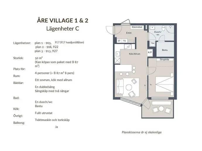 Floor plan for Årevägen 150, lgh 922