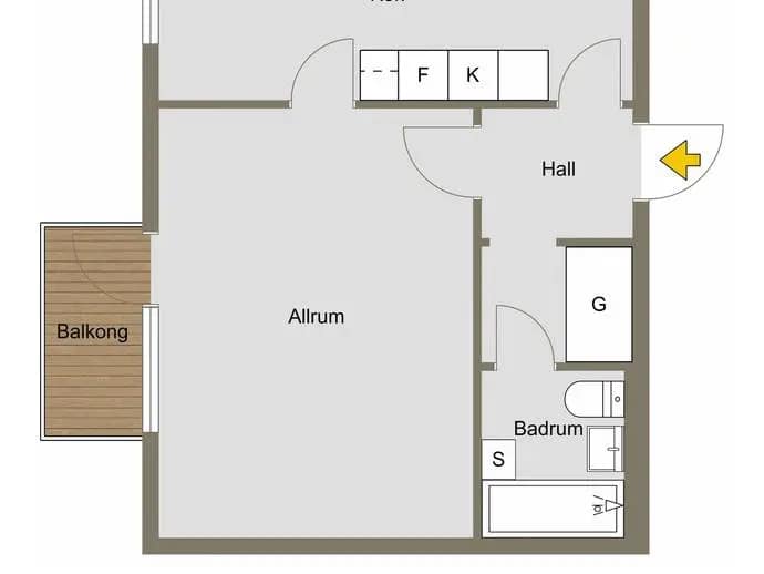 Planritning för Fagervallsgränd 15 A