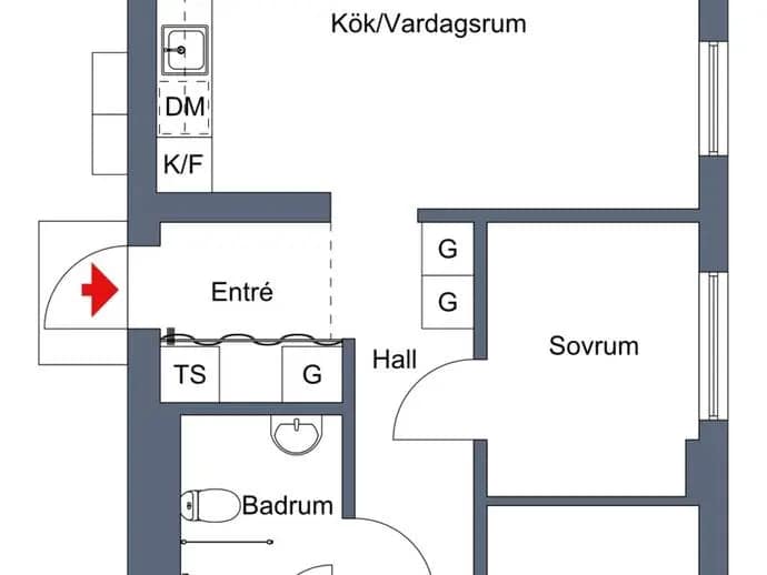 Planritning för Parkstigen 15F