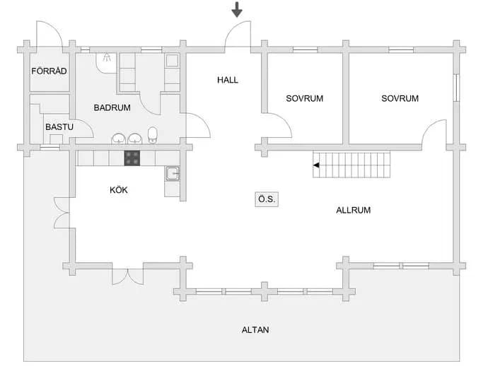 Planritning för Björnen Höken 11 (D)