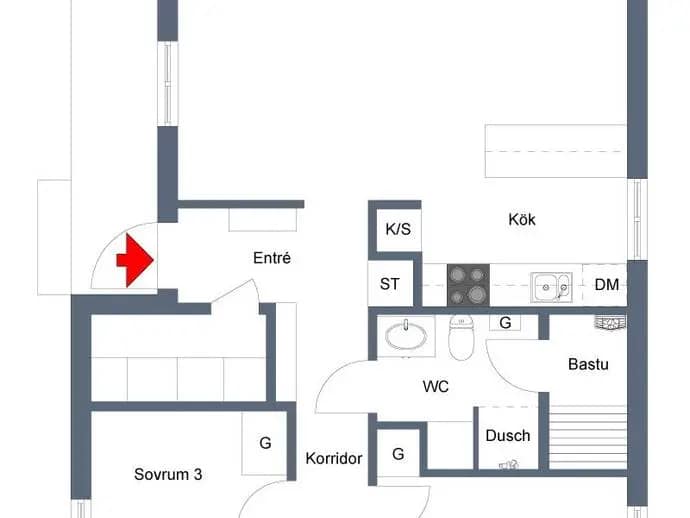 Planritning för Lofsens Fjällby Hus 105 nr 6