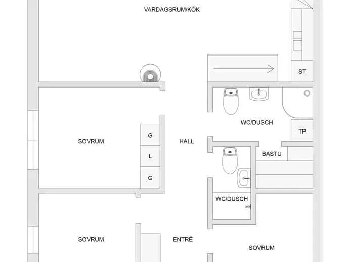 Planritning för Björnen Copperhill 19A (B)