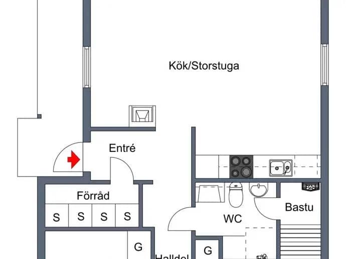 Planritning för Lofsens Fjällby hus 103 (1/6 del) andel nr 4