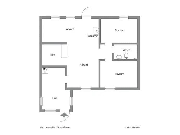 Planritning för Storvallsvägen 12I