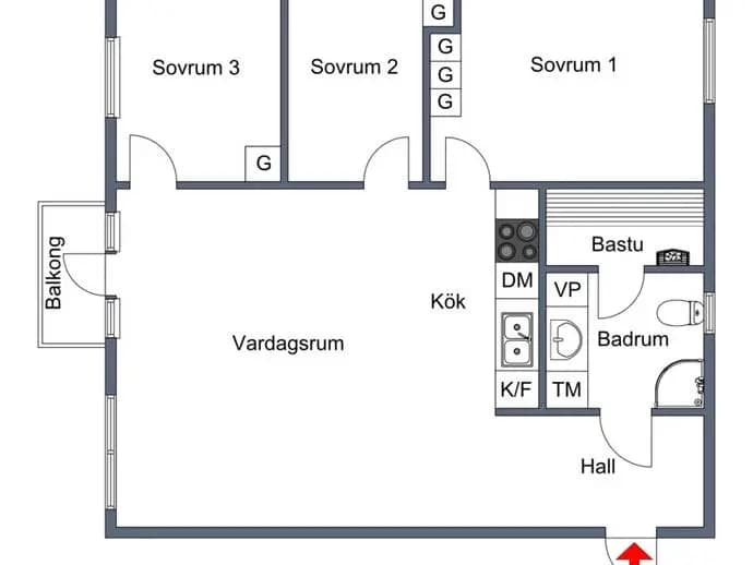 Floor plan for Funäsdalsporten 7