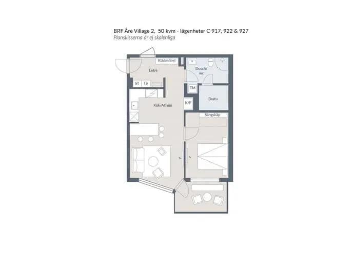 Floor plan for Veckoägt boende, Åre Village C922