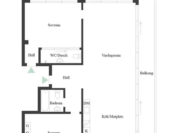 Floor plan for S:t Göransgatan 31