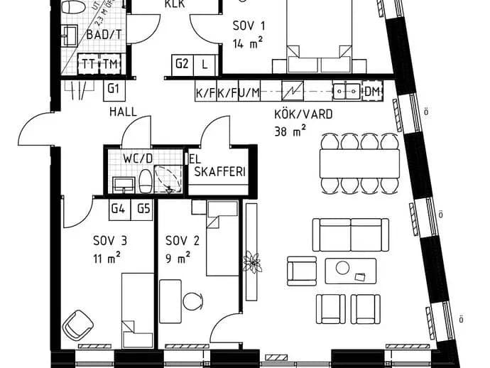 Floor plan for Tallygränd
