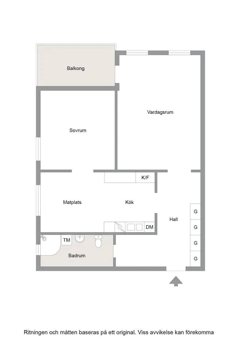 Planritning för Löpargatan 58B
