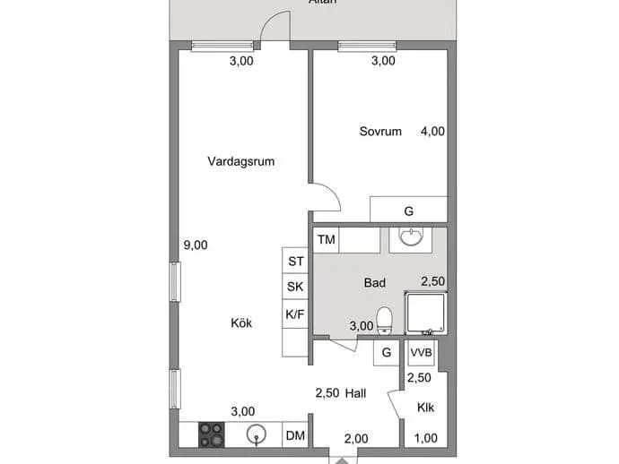 Planritning för Liljevalchsgatan 60A