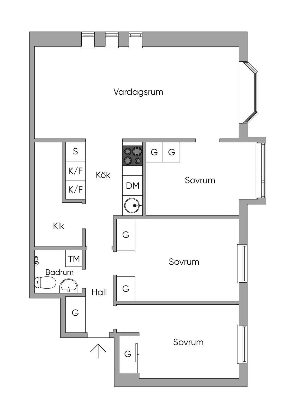 Planritning för Skytteholmsvägen 20, 1 tr