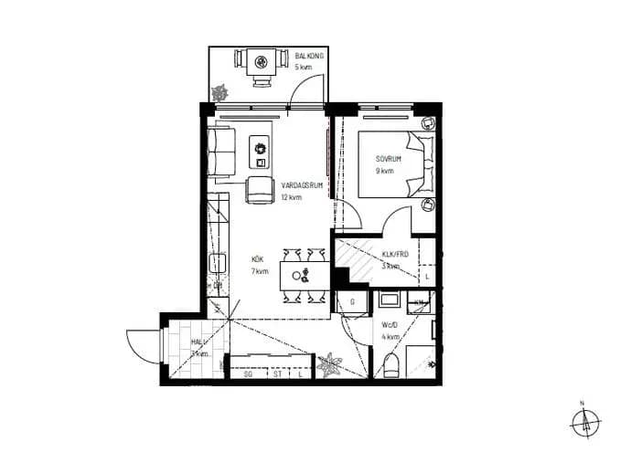 Floor plan for Gaffelseglet 12