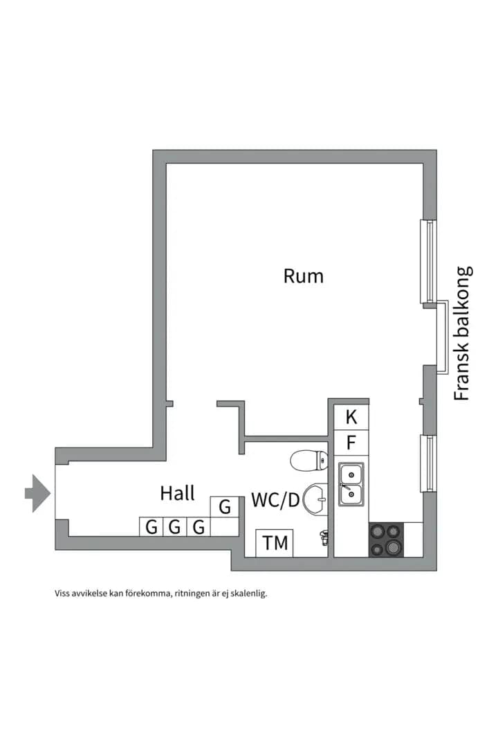 Planritning för Kungsängsgatan 36B
