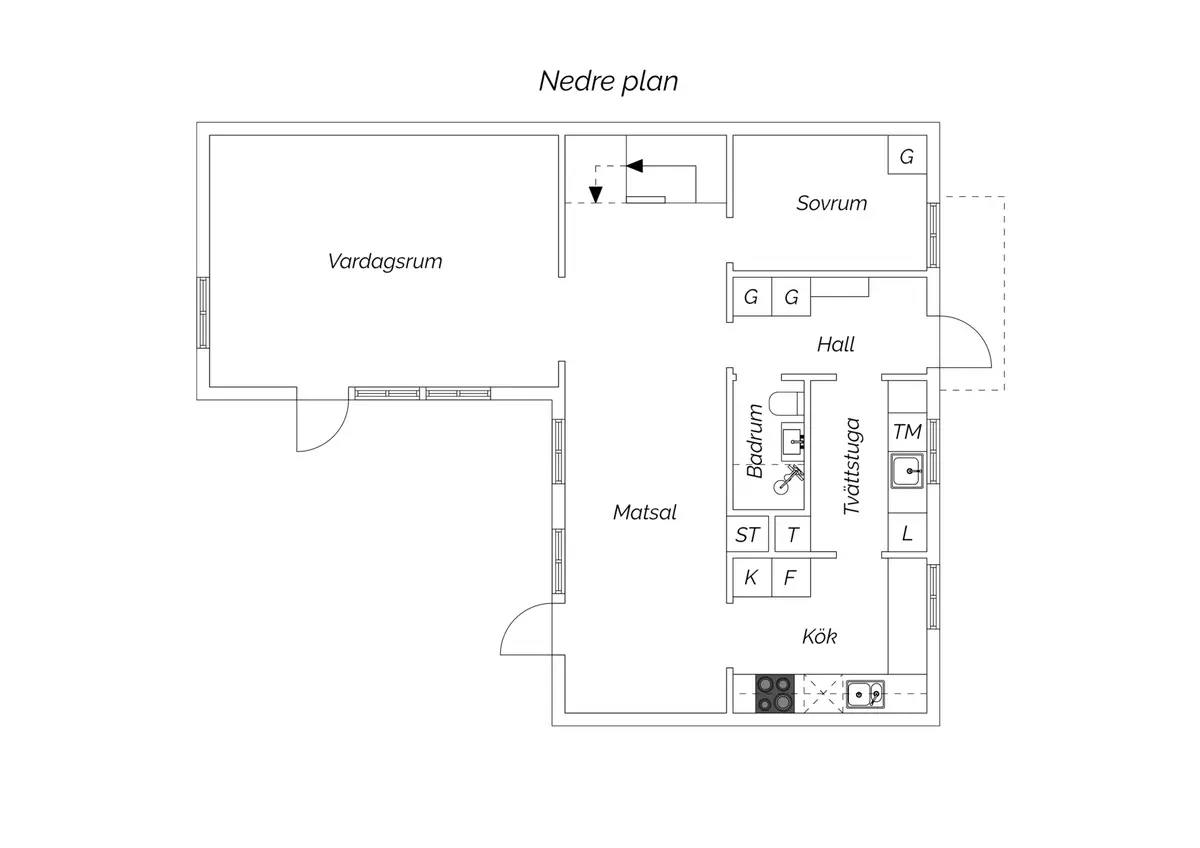 Floor plan for Nöbbelövs kyrkoväg 13