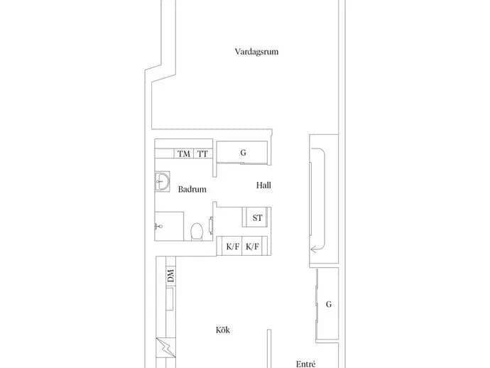 Planritning för Carlsgatan 33B