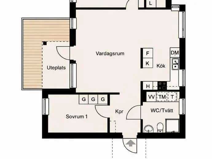 Floor plan for Tornadogränd 32