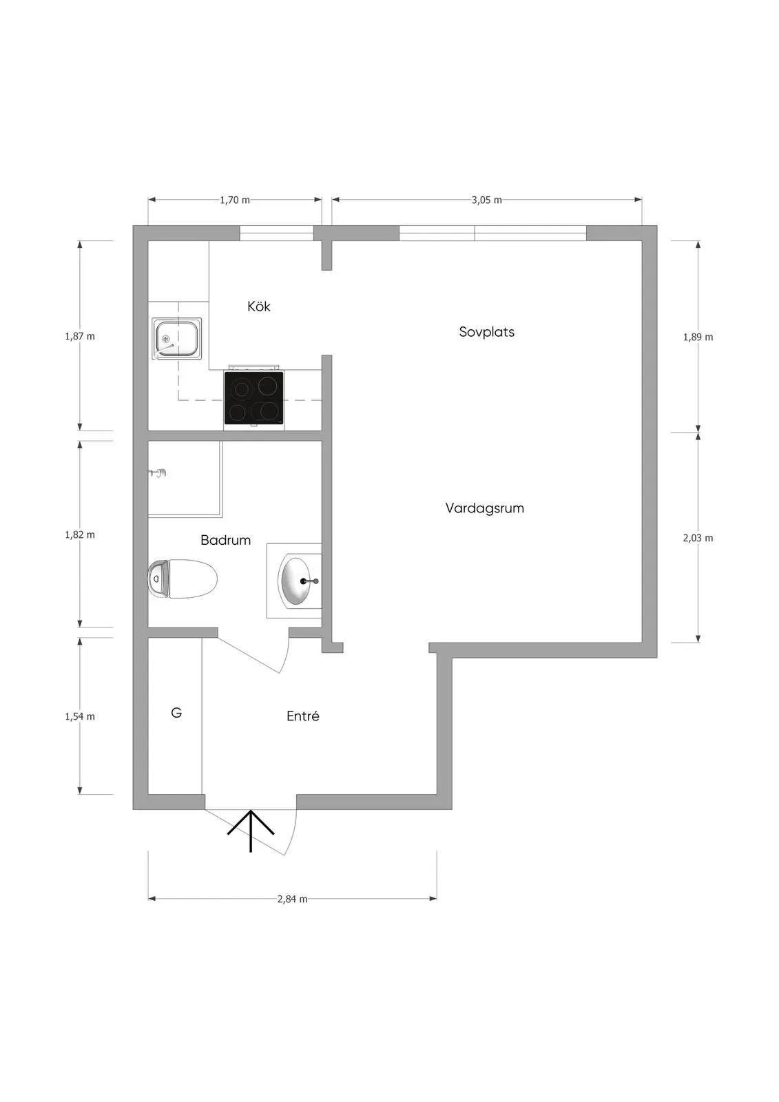Planritning för Dalgatan 7