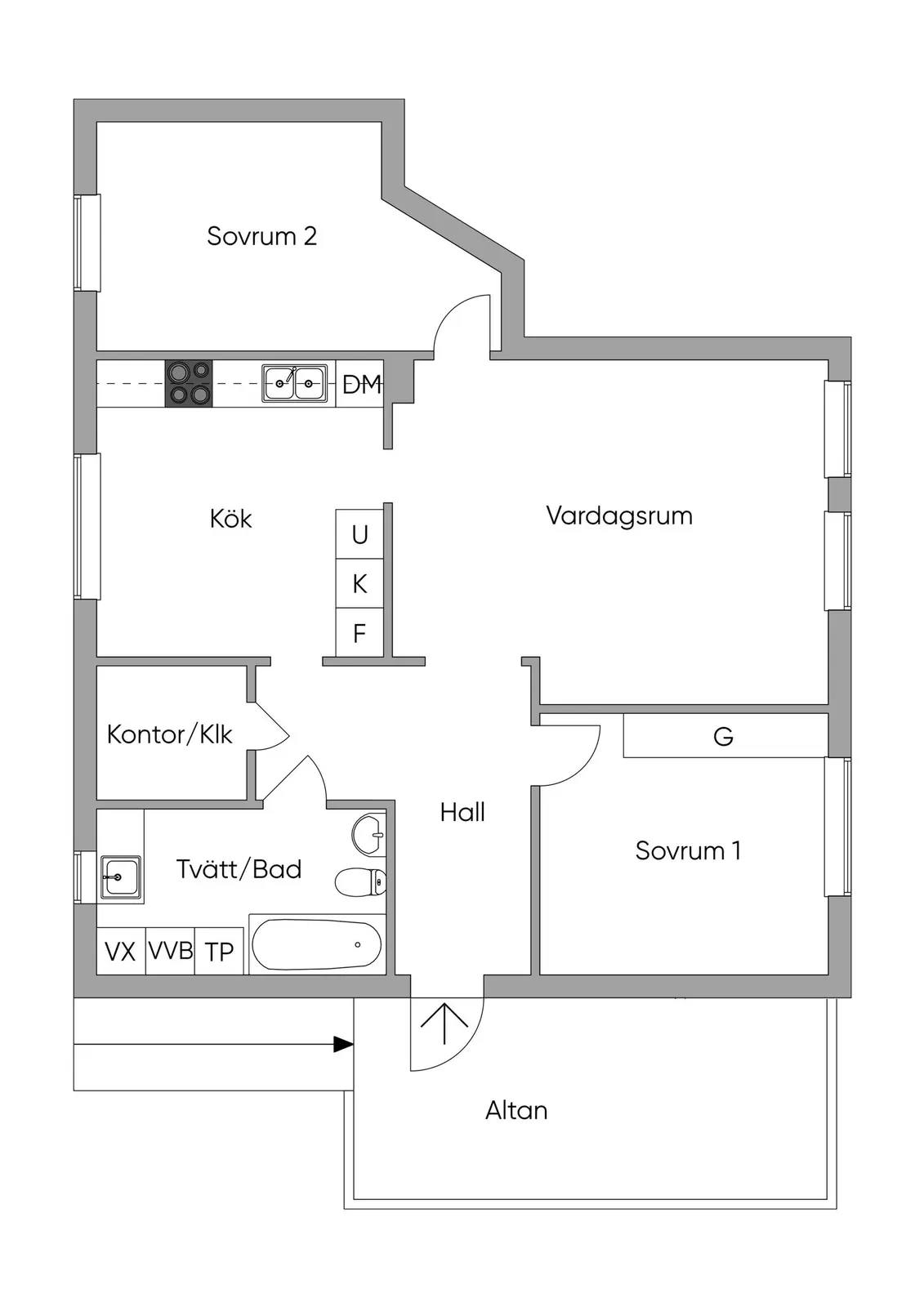 Floor plan for Vitvingevägen 6