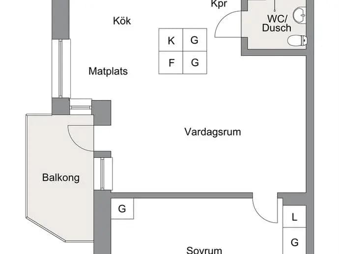 Planritning för Bergavägen 8 B