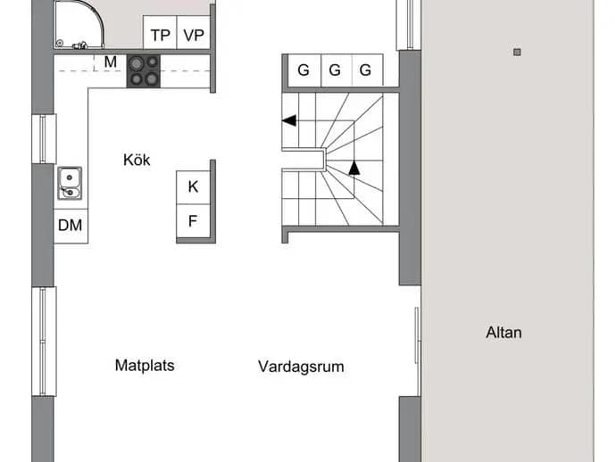 Planritning för Landbacken 6B