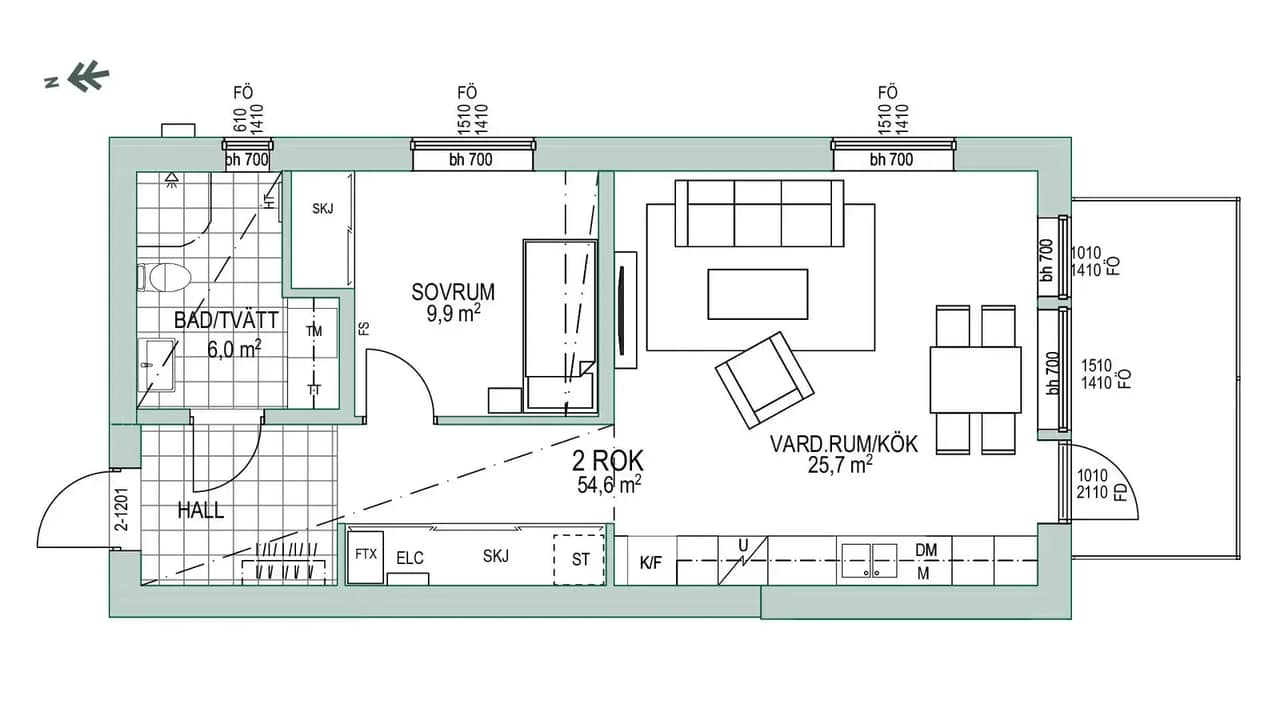 Floor plan for Trombonvägen 15