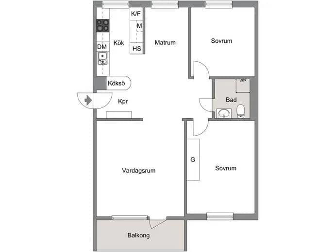 Planritning för Kruthornsvägen 62B