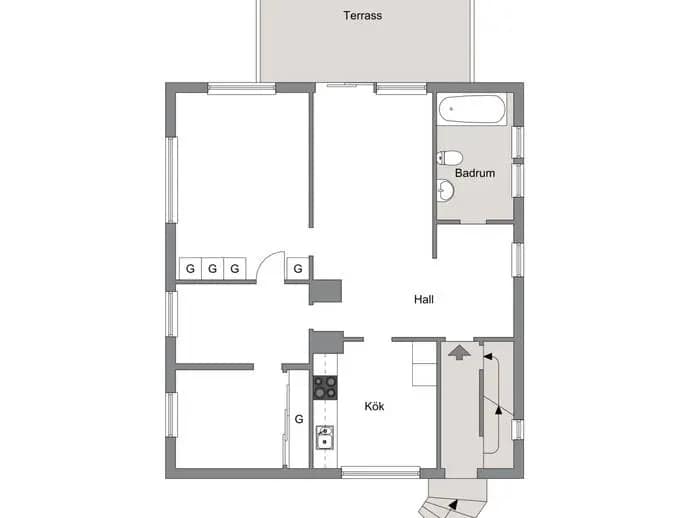 Planritning för DALBOVÄGEN 17 B LGH 1001