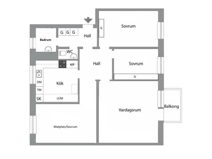 Planritning för Vittangigatan 31