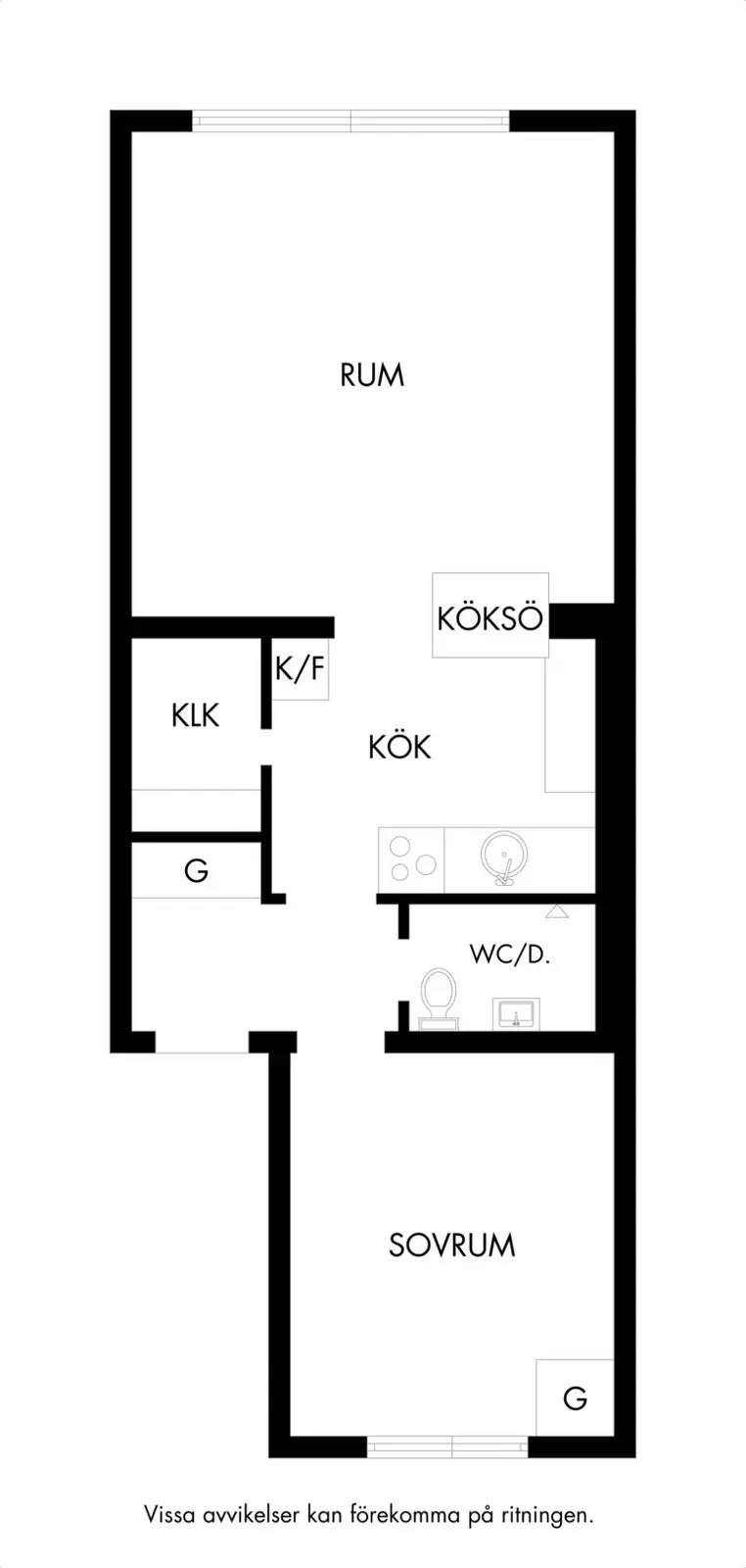 Floor plan for Lönngatan 36E