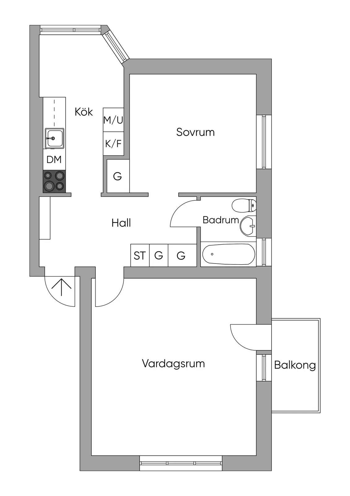 Floor plan for Hägerstensvägen 152, vån 3 av 4