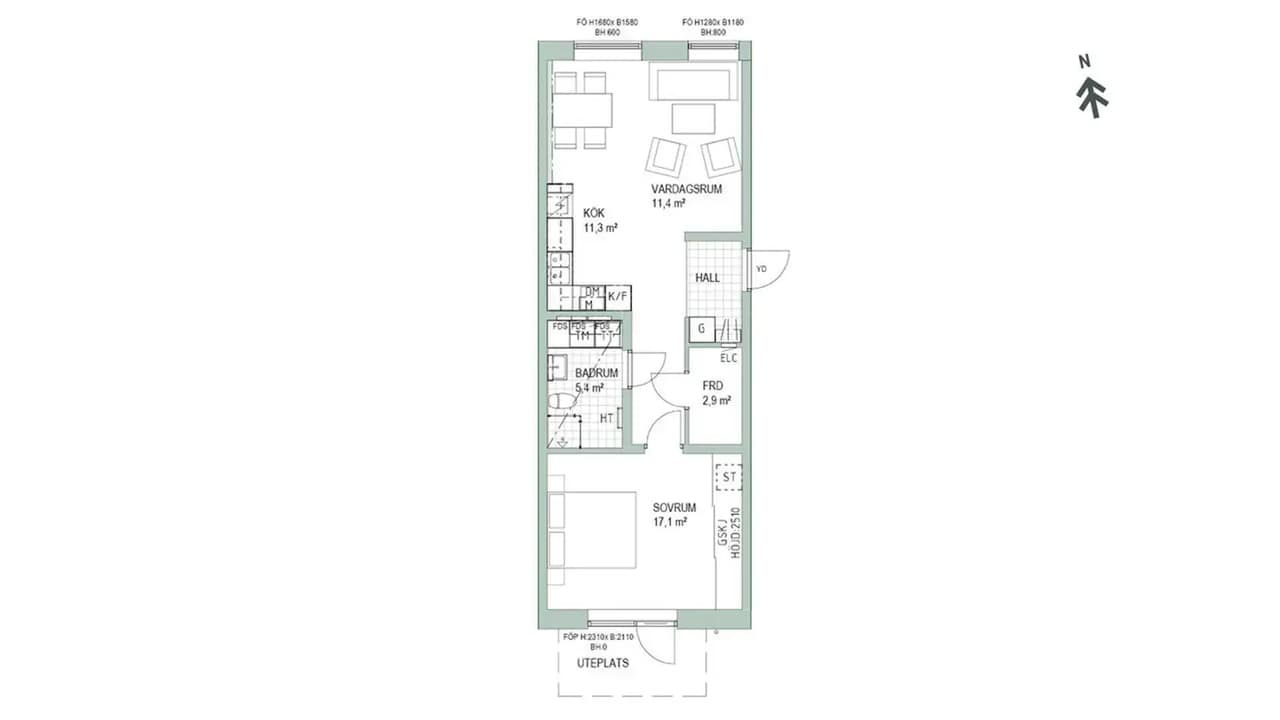 Planritning för Sjöfartsgatan 32