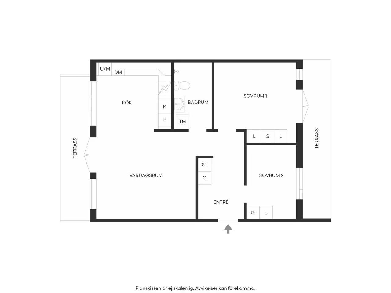 Floor plan for Järnvägsgatan 2A