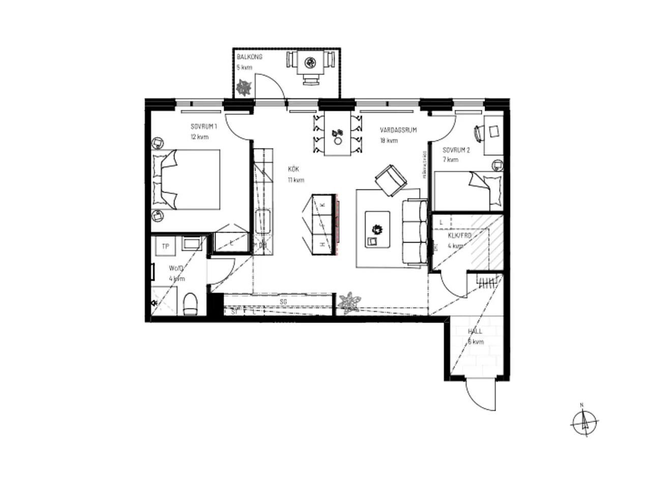 Floor plan for Gaffelseglet 12