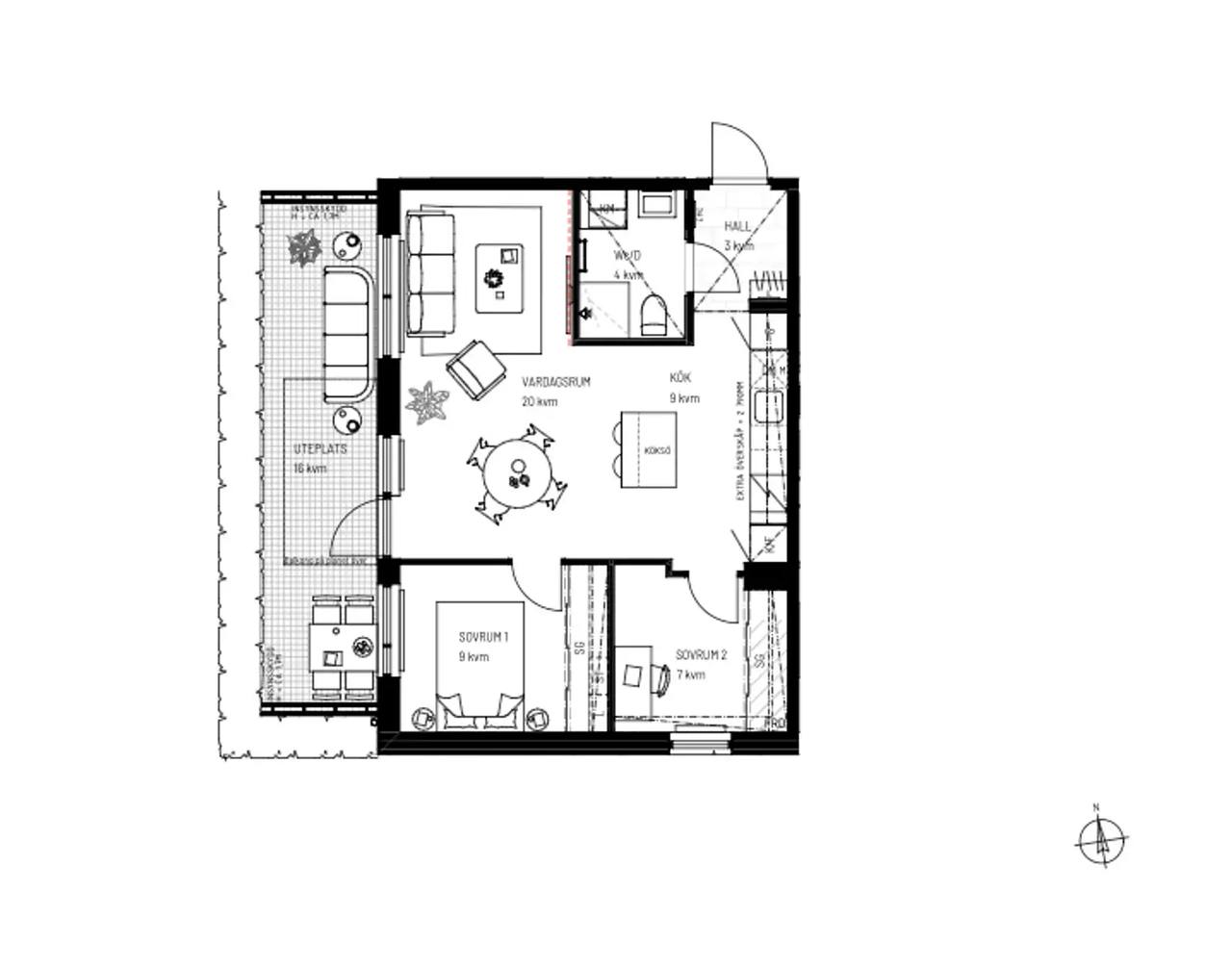Floor plan for Gaffelseglet 12