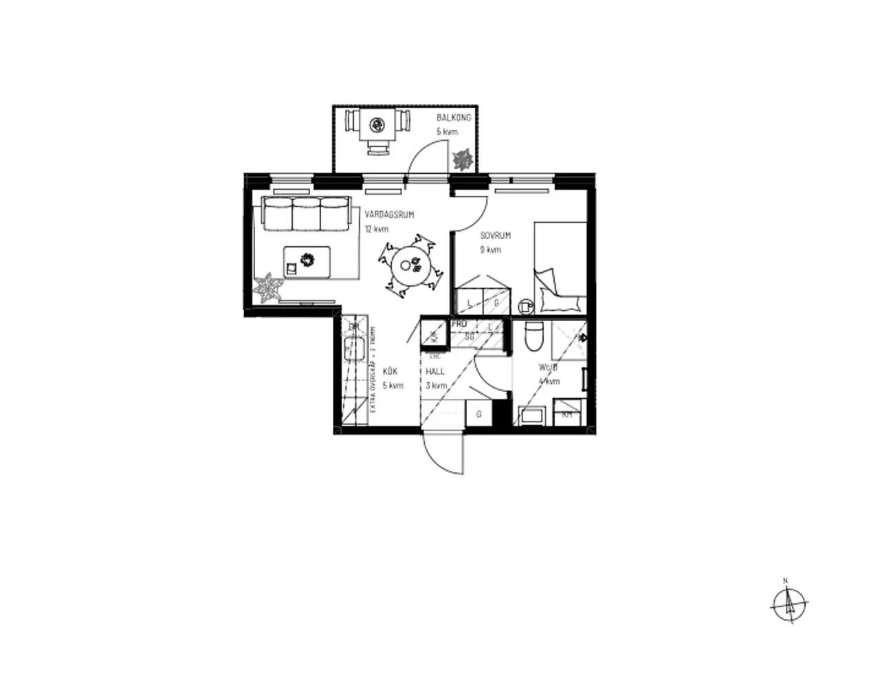 Floor plan for Gaffelseglet 12