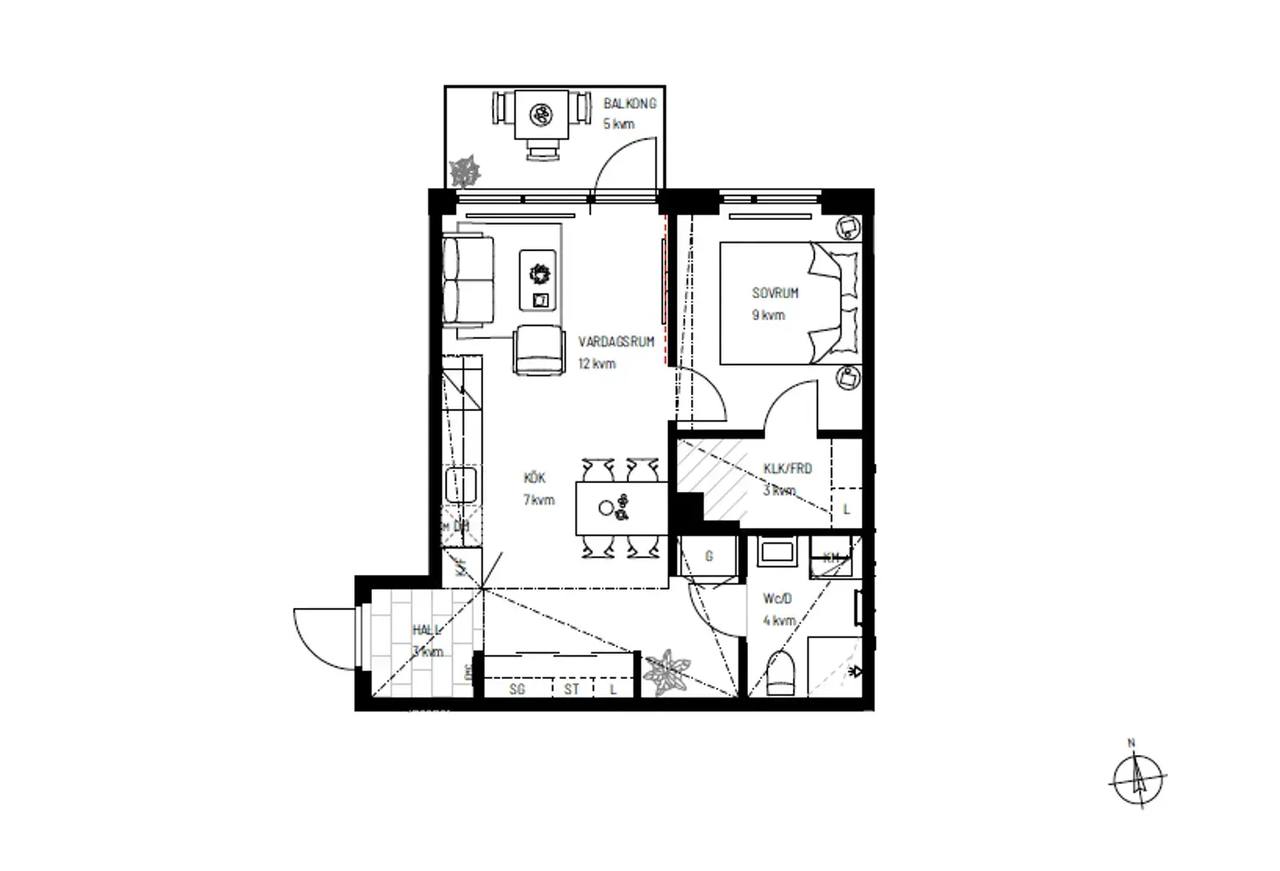 Floor plan for Gaffelseglet 12