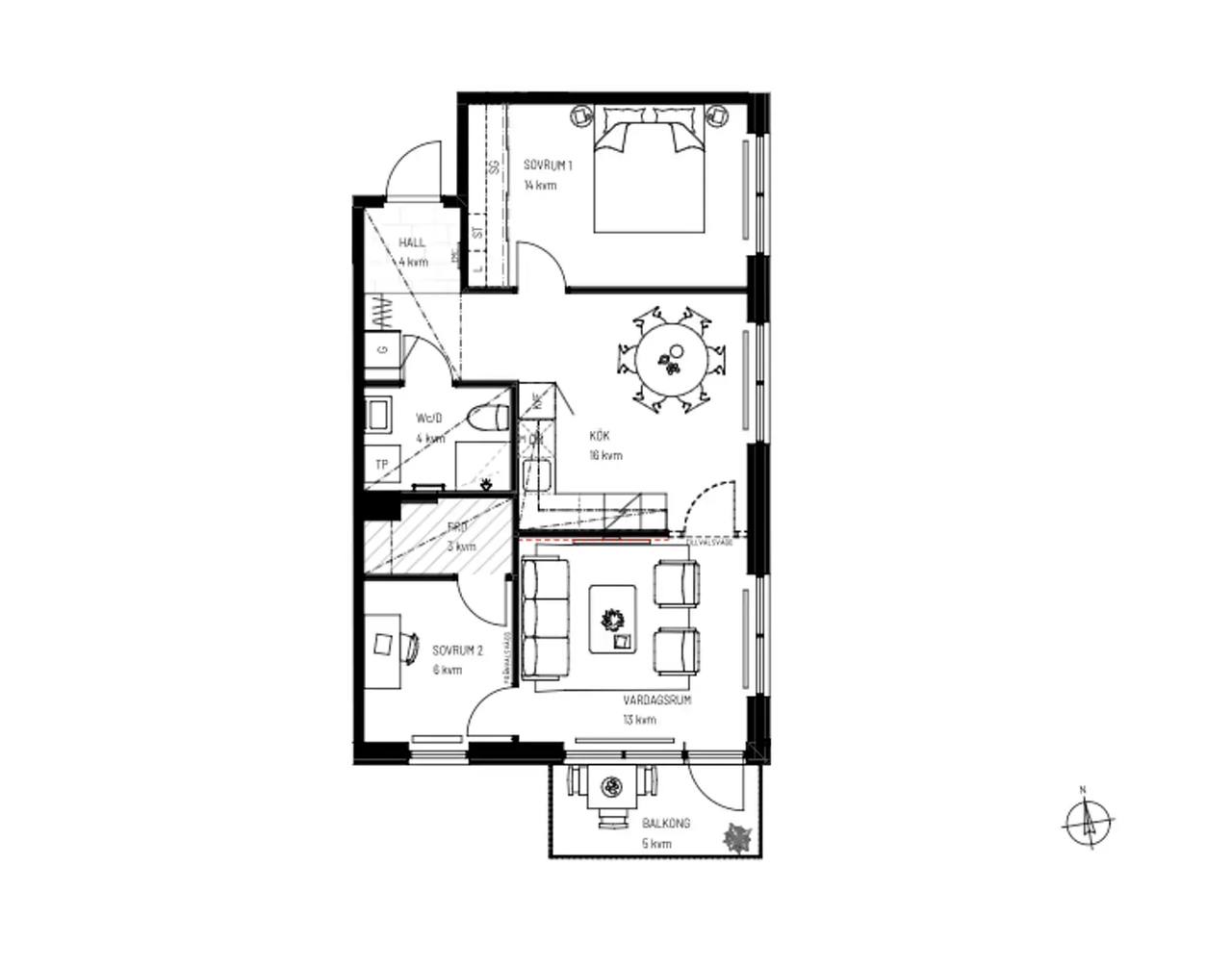 Floor plan for Gaffelseglet 14