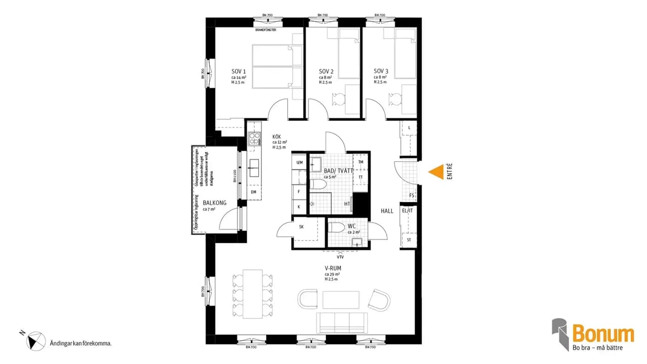 Floor plan for Regementsgatan 14