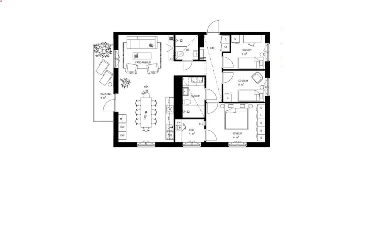 Planritning för Jarlabergsvägen 20