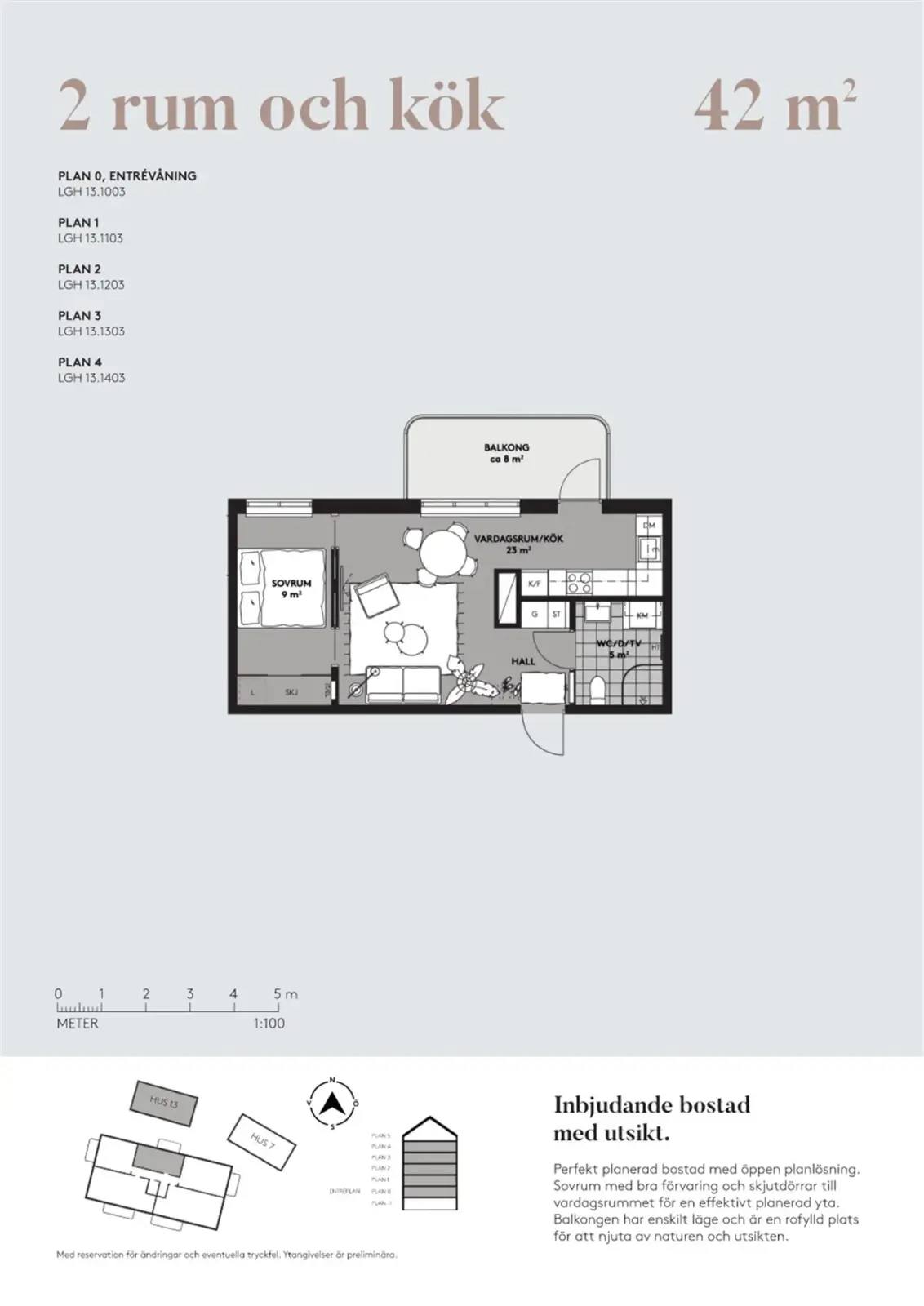 Planritning för Brigadgatan 13