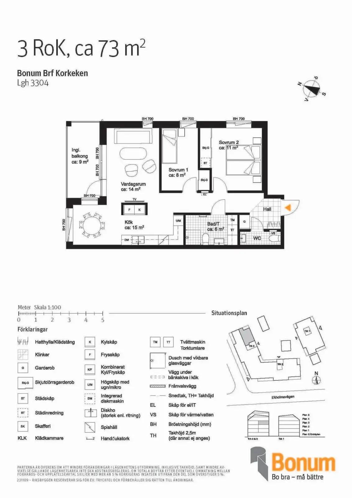 Planritning för Ekholmsvägen 22