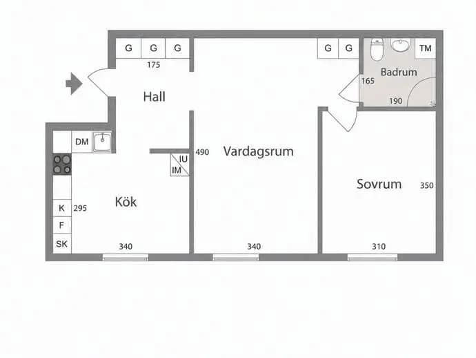 Floor plan for Tomtebogatan 12C
