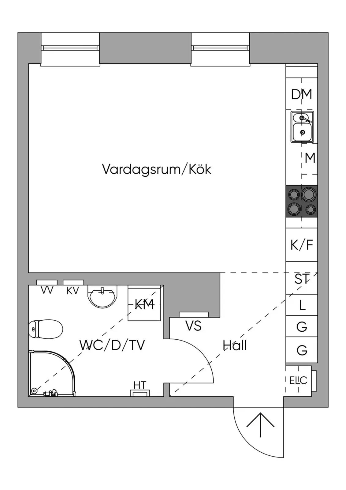 Floor plan for Götaverksgatan 17