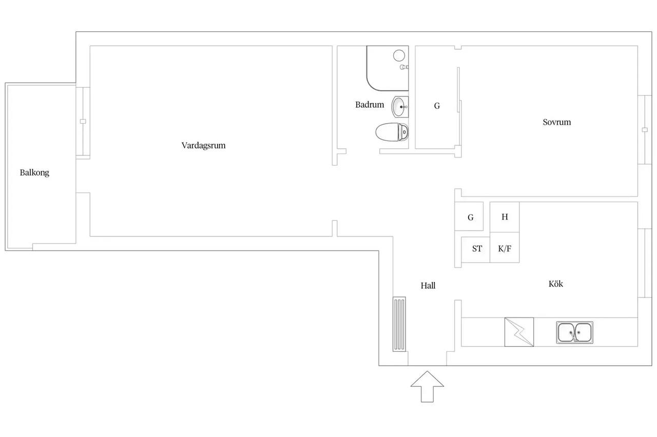 Floor plan for Värmlandsgatan 27B