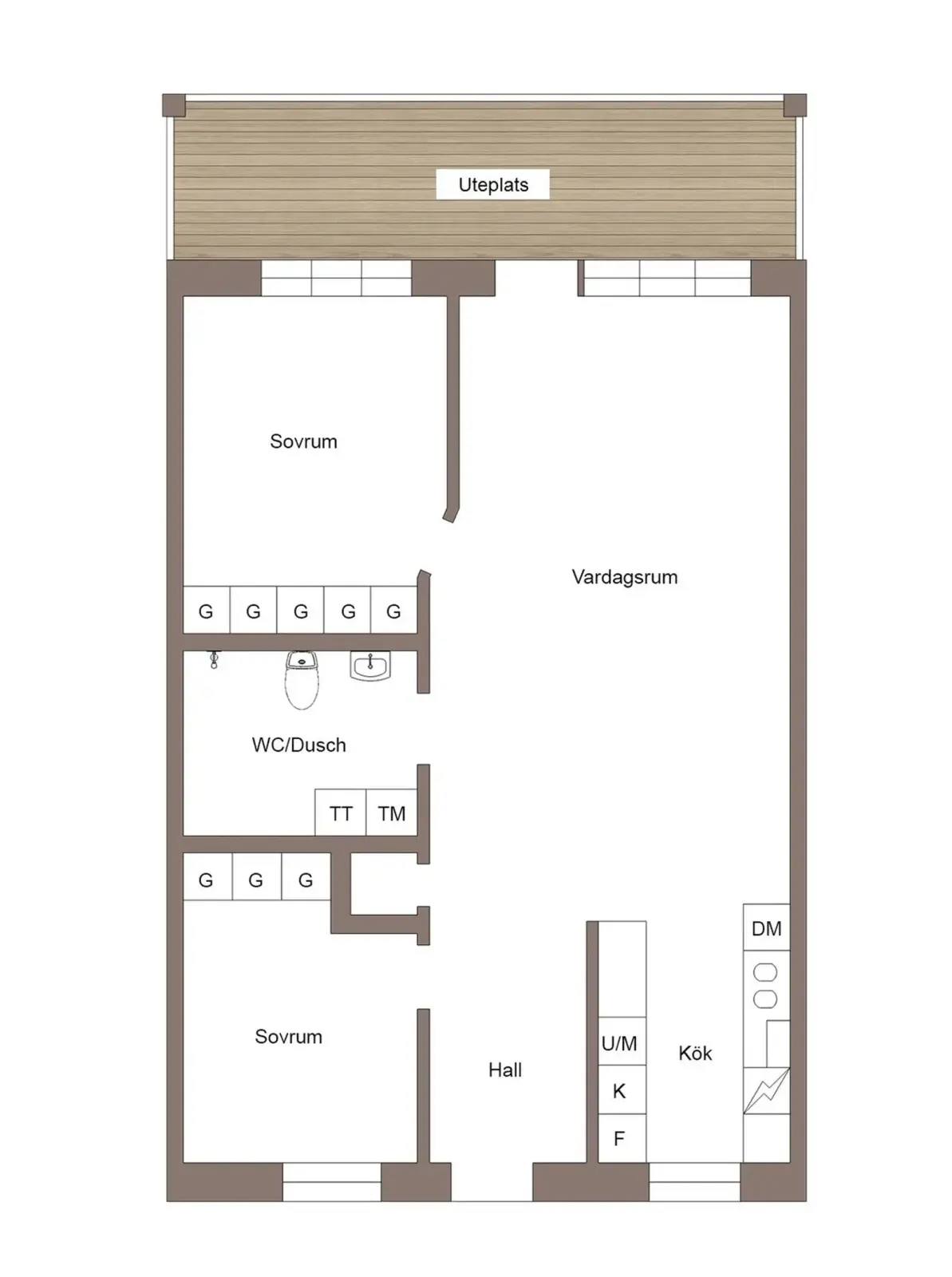 Planritning för Kopragränd 3
